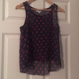 Mesh polka dot tank top
